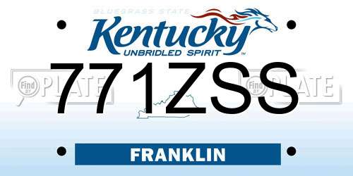 771ZSS Kentucky License Plate