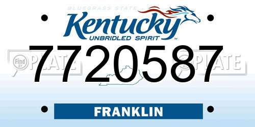 7720587 Kentucky License Plate