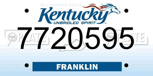 7720595 Kentucky License Plate