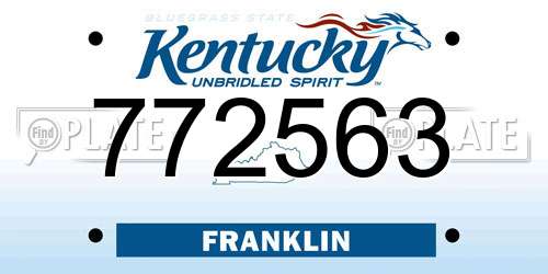 772563 Kentucky License Plate
