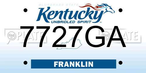 7727GA Kentucky License Plate