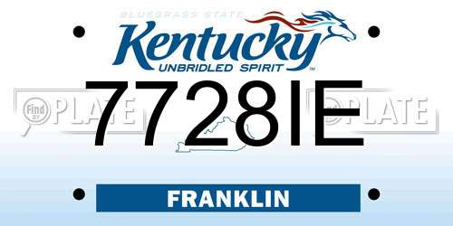 7728IE Kentucky License Plate