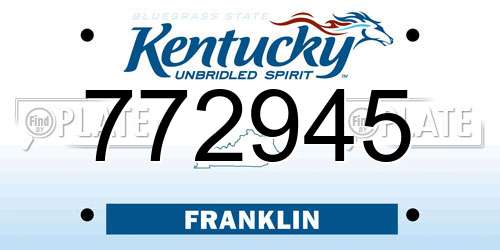 772945 Kentucky License Plate