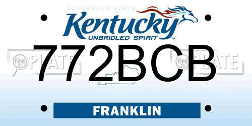 772BCB Kentucky License Plate