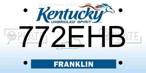 772EHB Kentucky License Plate