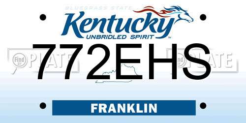 772EHS Kentucky License Plate