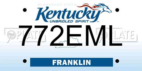 772EML Kentucky License Plate