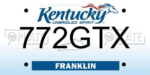 772GTX Kentucky License Plate