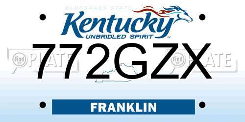 772GZX Kentucky License Plate