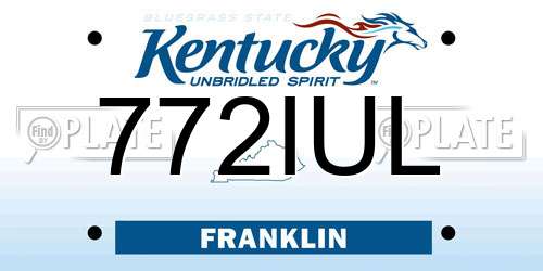 772IUL Kentucky License Plate