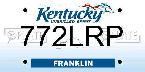 772LRP Kentucky License Plate