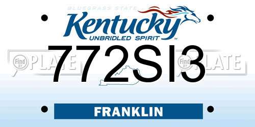 772SI3 Kentucky License Plate