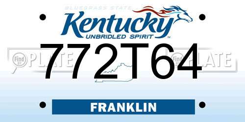 772T64 Kentucky License Plate