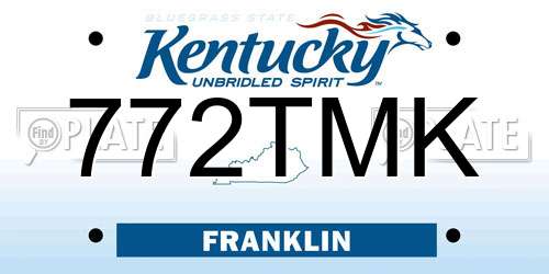 772TMK Kentucky License Plate