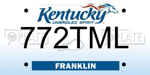 772TML Kentucky License Plate