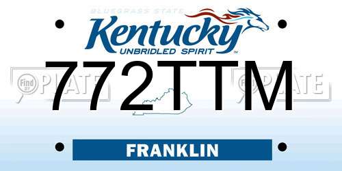 772TTM Kentucky License Plate
