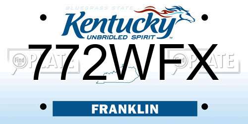 772WFX Kentucky License Plate