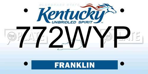 772WYP Kentucky License Plate