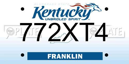 772XT4 Kentucky License Plate