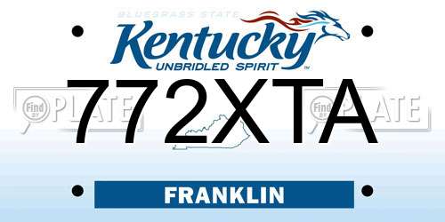772XTA Kentucky License Plate