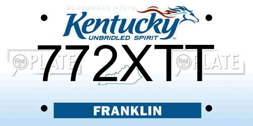 772XTT Kentucky License Plate