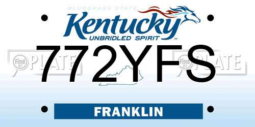 772YFS Kentucky License Plate