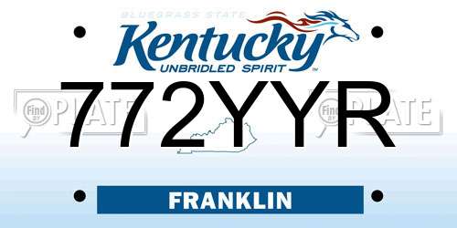 772YYR Kentucky License Plate