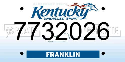 7732026 Kentucky License Plate