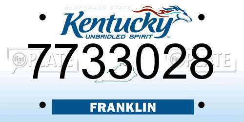7733028 Kentucky License Plate
