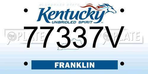 77337V Kentucky License Plate