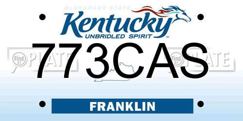 773CAS Kentucky License Plate