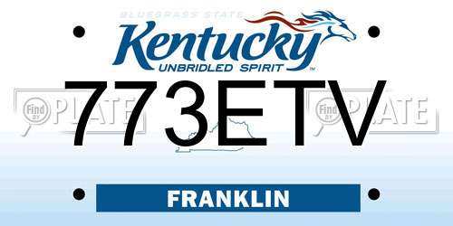 773ETV Kentucky License Plate