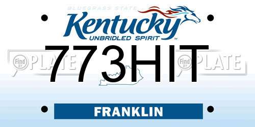 773HIT Kentucky License Plate