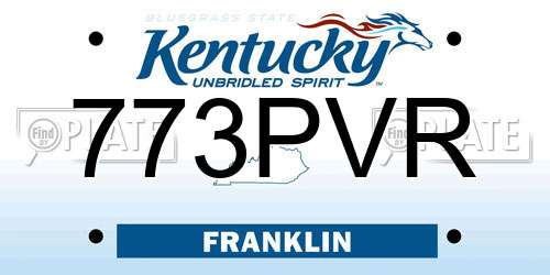 773PVR Kentucky License Plate