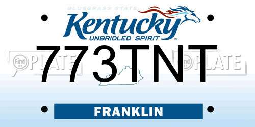 773TNT Kentucky License Plate