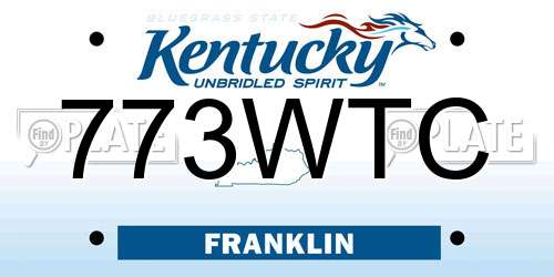 773WTC Kentucky License Plate