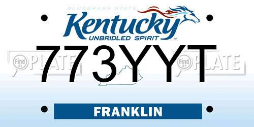 773YYT Kentucky License Plate