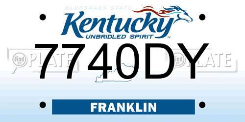 7740DY Kentucky License Plate