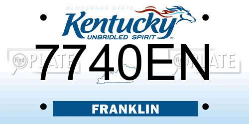 7740EN Kentucky License Plate