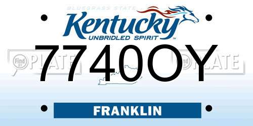 7740OY Kentucky License Plate