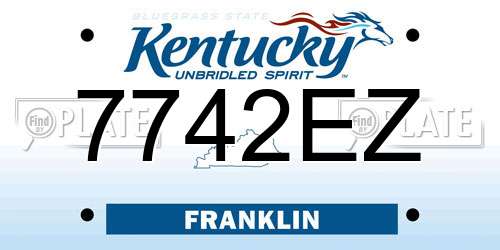 7742EZ Kentucky License Plate