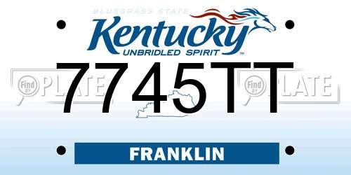 7745TT Kentucky License Plate