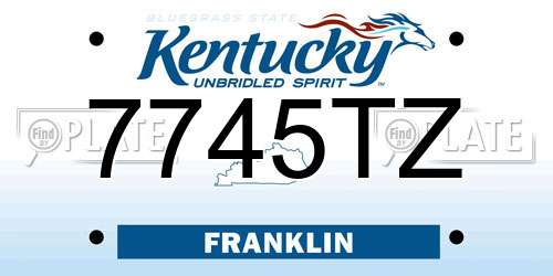 7745TZ Kentucky License Plate
