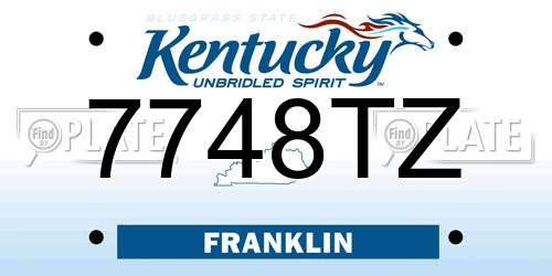 7748TZ Kentucky License Plate