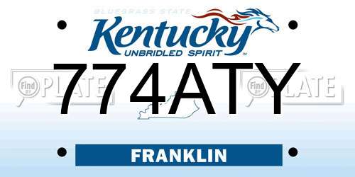 774ATY Kentucky License Plate