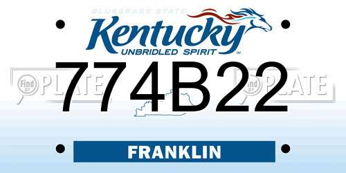 774B22 Kentucky License Plate