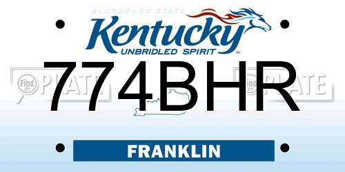 774BHR Kentucky License Plate