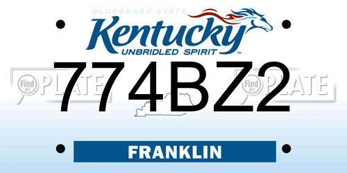 774BZ2 Kentucky License Plate