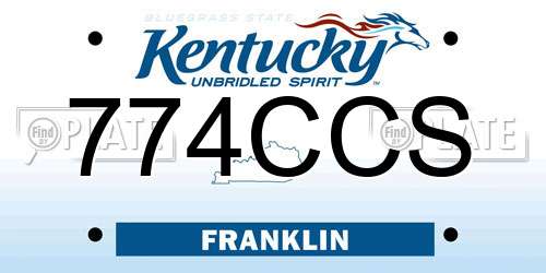 774CCS Kentucky License Plate