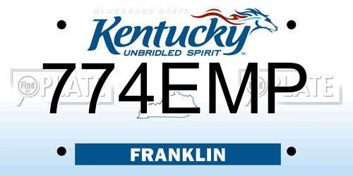 774EMP Kentucky License Plate